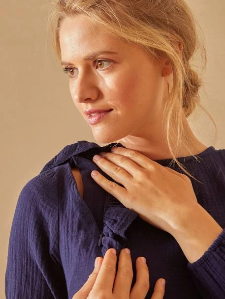 Robe Gaze De Coton De Grossesse Et D'allaitement 8 Robe Gaze De Coton De Grossesse Et D'allaitement – Image 6