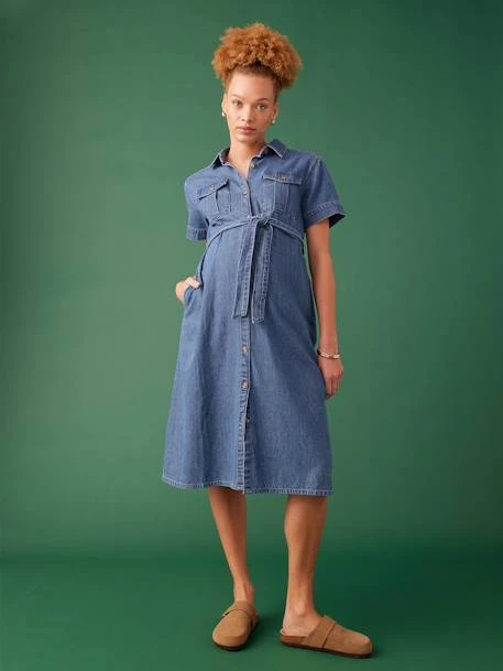 Robe Grossesse Esprit Saharienne En Denim ENVIE DE FRAISE 4 Robe Grossesse Esprit Saharienne En Denim ENVIE DE FRAISE – Image 2
