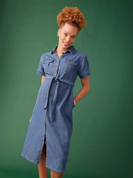 Robe Grossesse Esprit Saharienne En Denim ENVIE DE FRAISE 7 Robe Grossesse Esprit Saharienne En Denim ENVIE DE FRAISE – Image 5