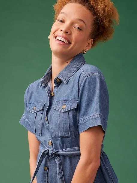 Robe Grossesse Esprit Saharienne En Denim ENVIE DE FRAISE 3 Robe Grossesse Esprit Saharienne En Denim ENVIE DE FRAISE
