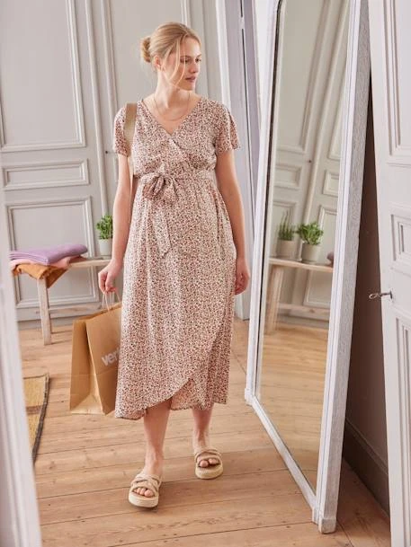 Robe Imprimée Fleurs Avec Lien à Ceinturer Grossesse Et Allaitement 5 Robe Imprimée Fleurs Avec Lien à Ceinturer Grossesse Et Allaitement – Image 3