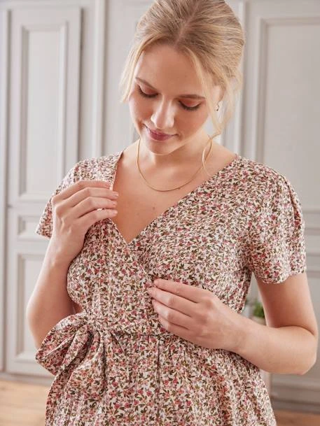 Robe Imprimée Fleurs Avec Lien à Ceinturer Grossesse Et Allaitement 11 Robe Imprimée Fleurs Avec Lien à Ceinturer Grossesse Et Allaitement – Image 9