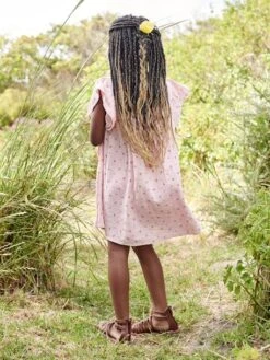 Robe Imprimée Fleurs En Gaze De Coton Fille -Cyrillus || PETIT BATEAU || MINNIE Soldes Boutique robe imprimee fleurs en gaze de coton fille 1