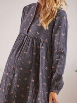 Robe Imprimée Gaze De Coton Grossesse Et Allaitement