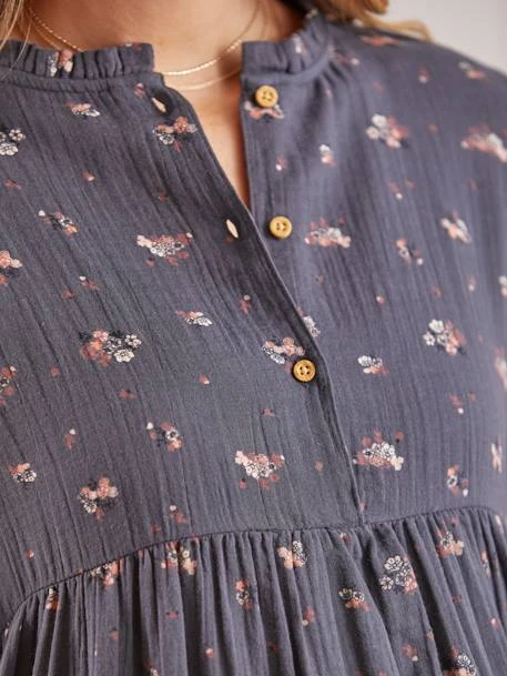 Robe Imprimée Gaze De Coton Grossesse Et Allaitement 8 Robe Imprimée Gaze De Coton Grossesse Et Allaitement – Image 6