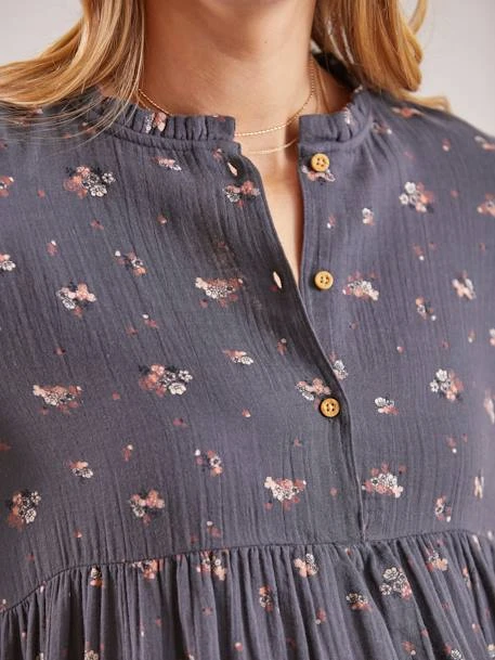 Robe Imprimée Gaze De Coton Grossesse Et Allaitement 9 Robe Imprimée Gaze De Coton Grossesse Et Allaitement – Image 7
