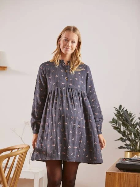 Robe Imprimée Gaze De Coton Grossesse Et Allaitement 11 Robe Imprimée Gaze De Coton Grossesse Et Allaitement – Image 9