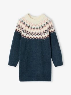Robe Jacquard En Tricot Fille 11 Robe Jacquard En Tricot Fille -Cyrillus || PETIT BATEAU || MINNIE Soldes Boutique robe jacquard en tricot fille 3