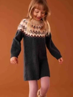Robe Jacquard En Tricot Fille 12 Robe Jacquard En Tricot Fille -Cyrillus || PETIT BATEAU || MINNIE Soldes Boutique robe jacquard en tricot fille 4