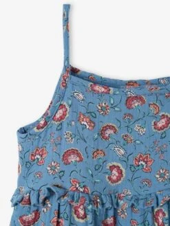 Robe Longue à Bretelles En Gaze De Coton Fille -Cyrillus || PETIT BATEAU || MINNIE Soldes Boutique robe longue a bretelles en gaze de coton fille 4