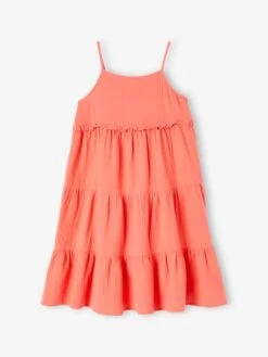 Robe Longue à Bretelles En Gaze De Coton Fille -Cyrillus || PETIT BATEAU || MINNIE Soldes Boutique robe longue a bretelles en gaze de coton fille 5