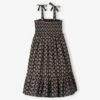 Robe Longue à Fines Bretelles Et Smocks Fille -Cyrillus || PETIT BATEAU || MINNIE Soldes Boutique robe longue a fines bretelles et smocks fille