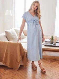 Robe Longue Cache-coeur Denim Light Grossesse Et Allaitement 12 Robe Longue Cache-coeur Denim Light Grossesse Et Allaitement -Cyrillus || PETIT BATEAU || MINNIE Soldes Boutique robe longue cache coeur denim light grossesse et allaitement 4