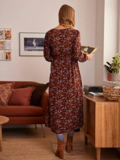 Robe Longue Cache-coeur Grossesse Et Allaitement -Cyrillus || PETIT BATEAU || MINNIE Soldes Boutique robe longue cache coeur grossesse et allaitement 5