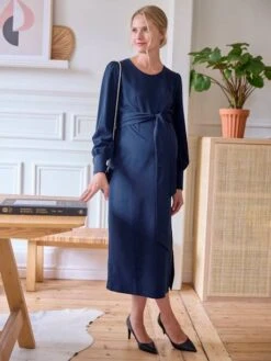 Robe Longue De Grossesse Effet Drapé