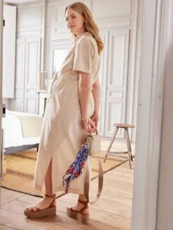Robe Longue Saharienne De Grossesse Et D'allaitement 14 Robe Longue Saharienne De Grossesse Et D'allaitement -Cyrillus || PETIT BATEAU || MINNIE Soldes Boutique robe longue saharienne de grossesse et dallaitement 3