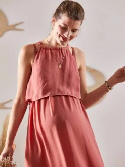 Robe Longue Sans Manches Grossesse Et Allaitement -Cyrillus || PETIT BATEAU || MINNIE Soldes Boutique robe longue sans manches grossesse et allaitement 7