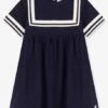 Robe Manches Courtes En Coton Bio PETIT BATEAU -Cyrillus || PETIT BATEAU || MINNIE Soldes Boutique robe manches courtes en coton bio petit bateau
