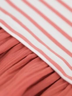 Robe Manches Courtes En Jersey Et Gaze De Coton Bio PETIT BATEAU -Cyrillus || PETIT BATEAU || MINNIE Soldes Boutique robe manches courtes en jersey et gaze de coton bio petit bateau 2