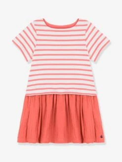 Robe Manches Courtes En Jersey Et Gaze De Coton Bio PETIT BATEAU