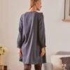 Robe Plastron Brodé Grossesse Et Allaitement En Flanelle -Cyrillus || PETIT BATEAU || MINNIE Soldes Boutique robe plastron brode grossesse et allaitement en flanelle