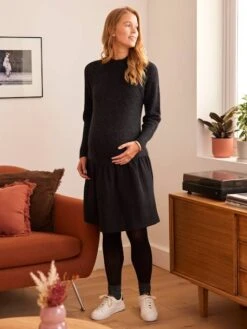 Robe-pull Bi-matière Grossesse Et Allaitement -Cyrillus || PETIT BATEAU || MINNIE Soldes Boutique robe pull bi matiere grossesse et allaitement 2