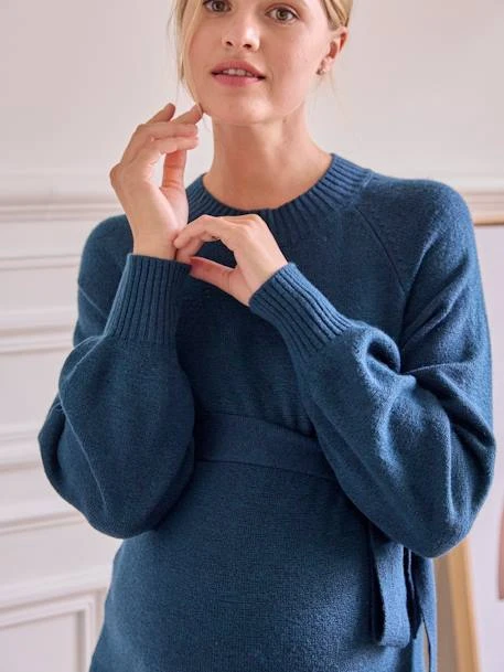 Robe-pull Mi-longue Avec Ceinture De Grossesse 4 Robe-pull Mi-longue Avec Ceinture De Grossesse – Image 2