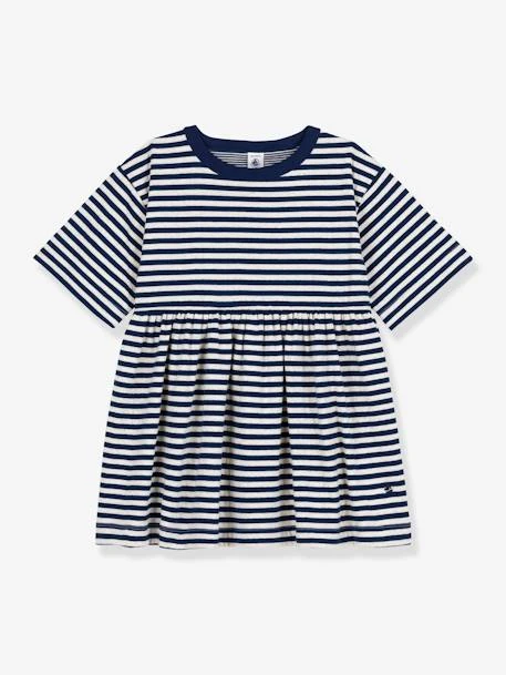 Robe Rayée Manches 3/4 Enfant Coton PETIT BATEAU 5 Robe Rayée Manches 3/4 Enfant Coton PETIT BATEAU – Image 3