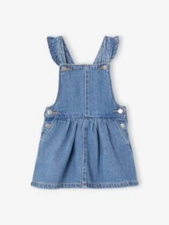 Robe Salopette En Denim Bébé Bretelles Volantées -Cyrillus || PETIT BATEAU || MINNIE Soldes Boutique robe salopette en denim bebe bretelles volantees 3