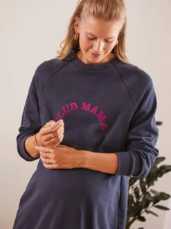 Robe-sweat Courte à Message Grossesse Et Allaitement -Cyrillus || PETIT BATEAU || MINNIE Soldes Boutique robe sweat courte a message grossesse et allaitement 3