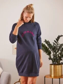 Robe-sweat Courte à Message Grossesse Et Allaitement -Cyrillus || PETIT BATEAU || MINNIE Soldes Boutique robe sweat courte a message grossesse et allaitement 8