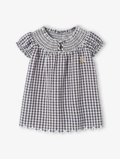 Robe Vichy Bébé Avec Smocks -Cyrillus || PETIT BATEAU || MINNIE Soldes Boutique robe vichy bebe avec smocks 3