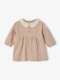 Robe Vichy Bébé Col Brodé -Cyrillus || PETIT BATEAU || MINNIE Soldes Boutique robe vichy bebe col brode 2