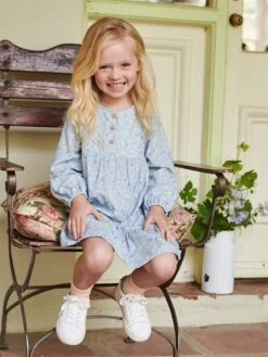 Robe Volantée à Fleurs Fille Détail Matelassé Fantaisie -Cyrillus || PETIT BATEAU || MINNIE Soldes Boutique robe volantee a fleurs fille detail matelasse fantaisie 5